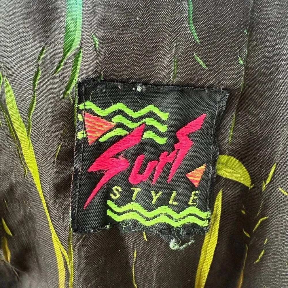 Vintage 90s Surf Style 1/4 Zip Windbreaker Pullover Jacket Interplanetary Multic - Picture 5 of 8